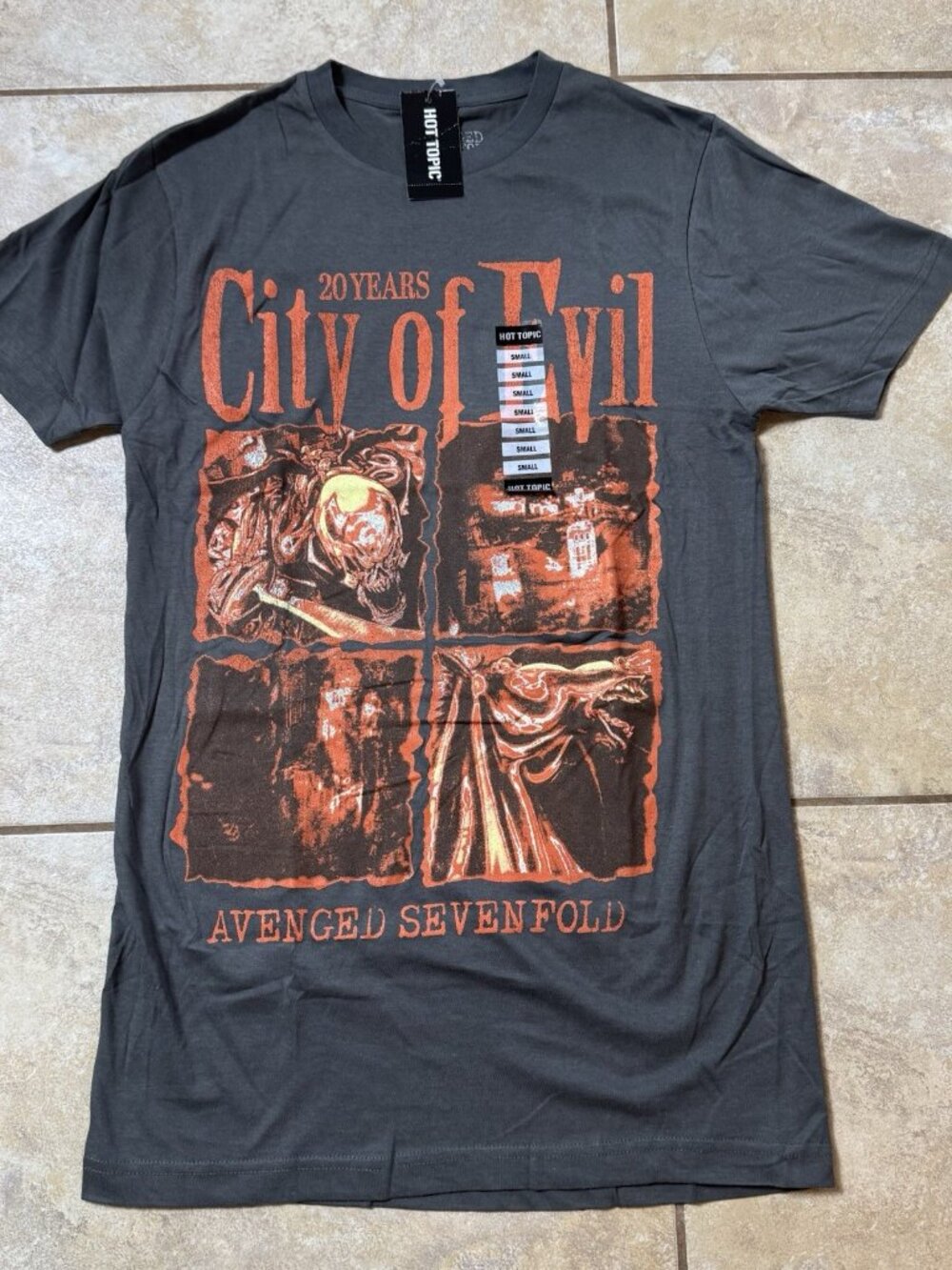 Avenged Sevenfold City Of Evil 20th Anniversary Two-Sided T-Shirt Size SMALL New